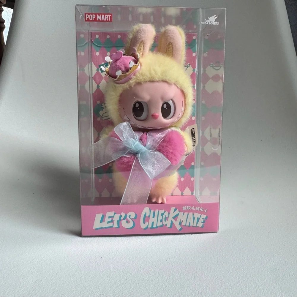labubu Let's Checkmate Pink and Yellow Plush collectors